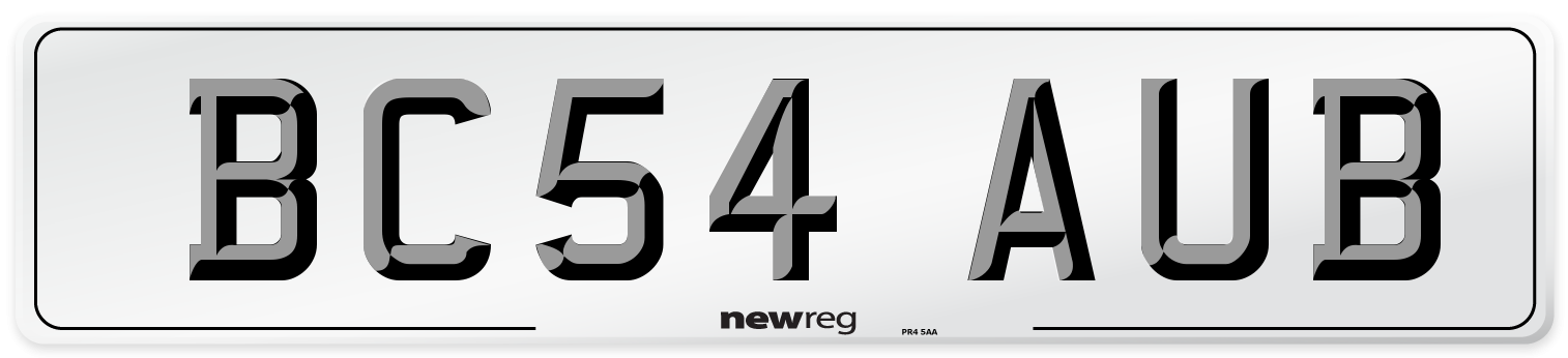 BC54 AUB Number Plate from New Reg